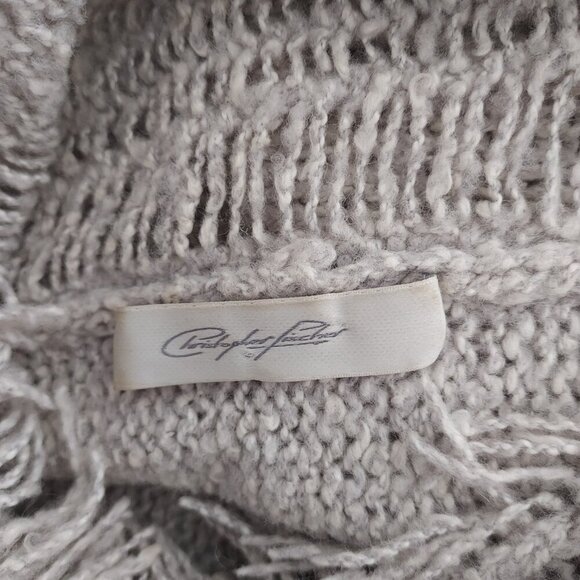 Christopher Fischer Wool Blend Cowl Neck Long Sleeve Fringe Sweater Size Small - Picture 8 of 9